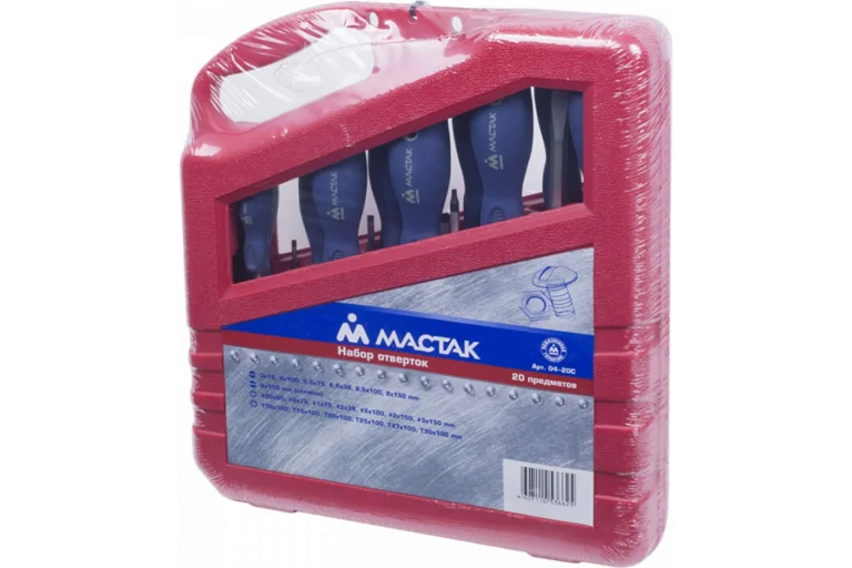 Набор отвёрток в пластиковом кейсе 20шт МАСТАК 04-20C 062-5607 — изображение 5