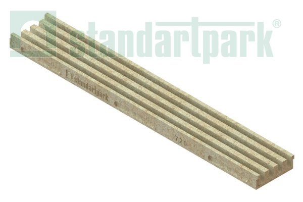 Лоток CompoMax Open Slot "Гребенка" из полимербетона песочный шириной 150 мм