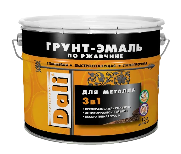 Грунт-эмаль по ржавчине 3в1 гладкая (10 л ) DALI, RAL 8017 – коричневый
