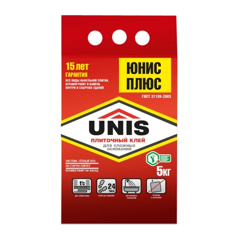 Клей для плитки Unis Плюс (5 кг) — изображение 2