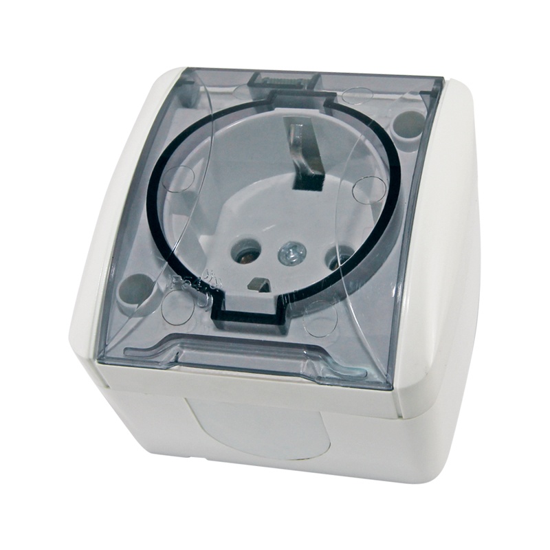 Розетка о/у Селигер SQ1818-0007, 1 гнездо, с/з и крышкой, IP54, белая — изображение 2