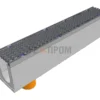 Лоток водоотводный бетонный Super DN100 h=210 с решеткой чугунной ВЧ (комплект) кл. C250 с вертикальным водосливом