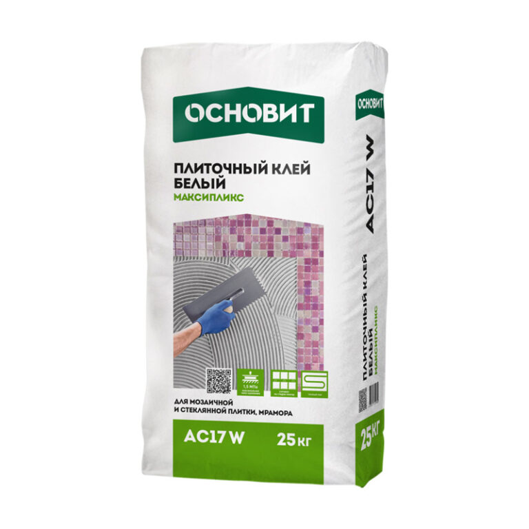Клей для плитки цементный Основит Максипликс АС17 W (Белпликс Т-17) белый (25 кг) — изображение 2