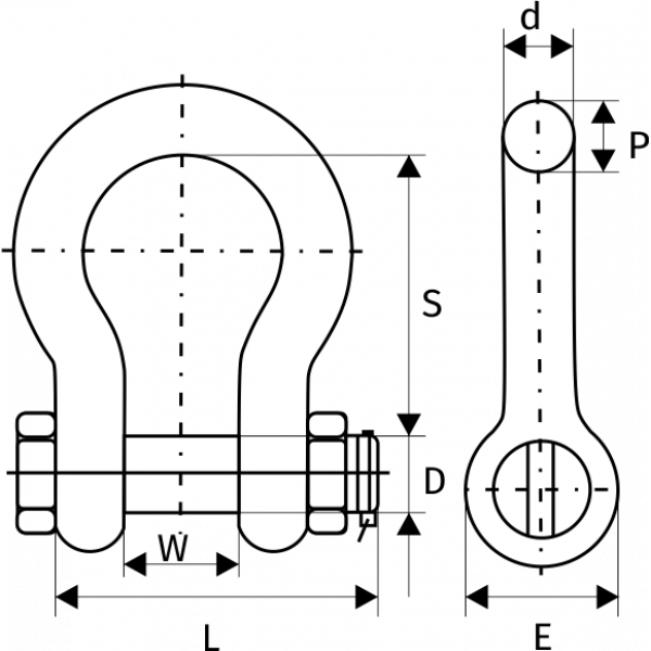 Скоба омегообразная 150 т, G2130, с гайкой и шплинтом размер 4 — изображение 2