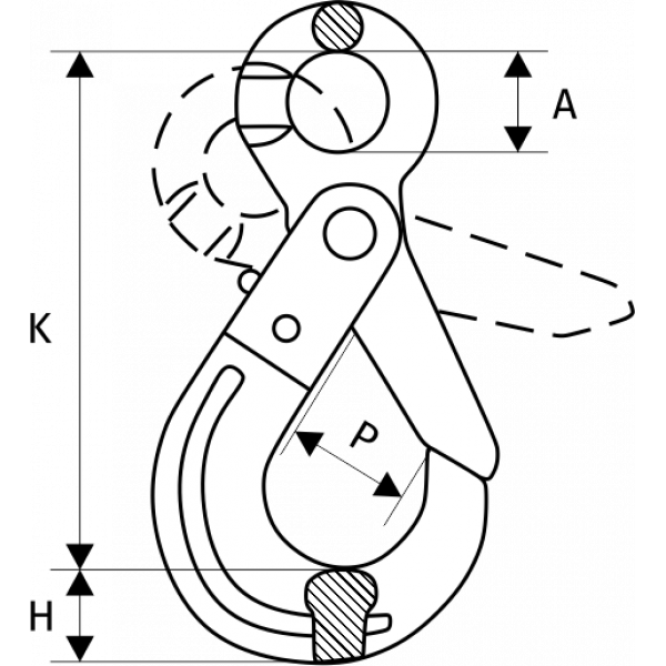 Крюк самозакрывающийся 21,2 т, размер 26 - 8 — изображение 2