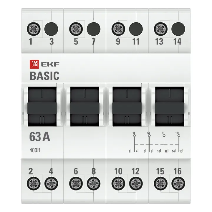 Трехпозиционный переключатель 4P 63А EKF Basic — изображение 3
