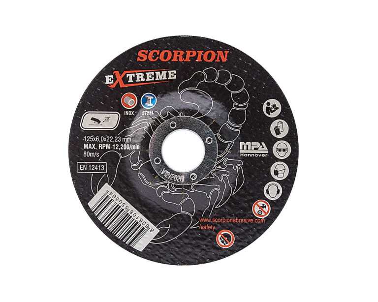 Абразивный шлифовальный диск Scorpion EXTREME 125x6,0x22мм Metal+Inox