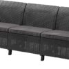 Диван пластиковый Корфу Макс (Corfu love seat max) графит
