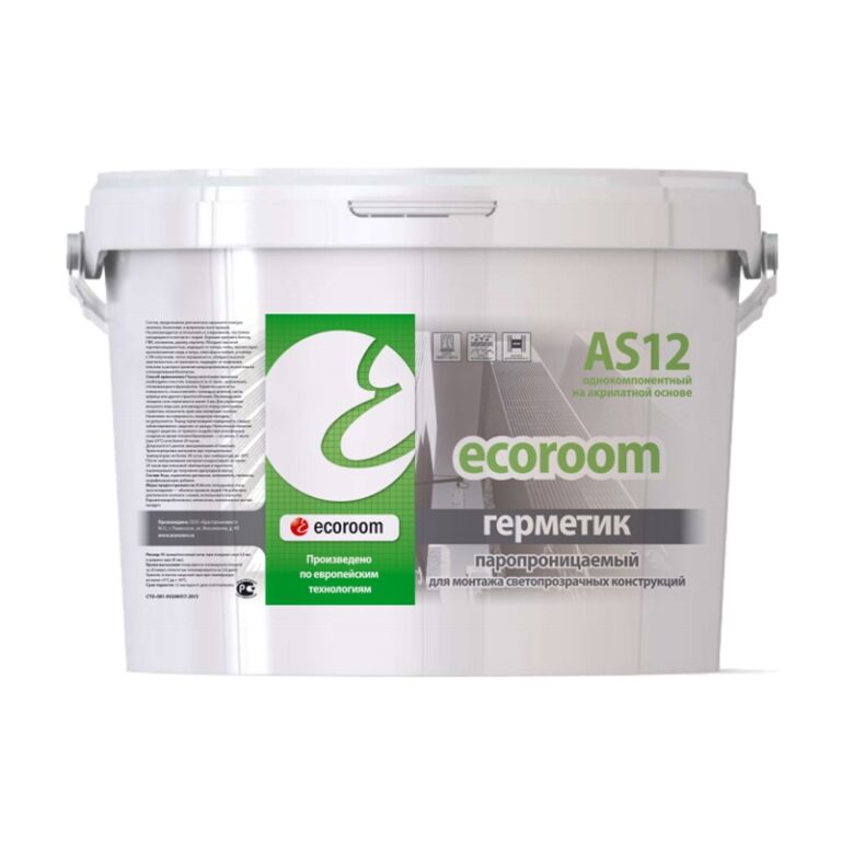Герметик акриловый Ecoroom AS-12 паропроницаемый белый (7 кг) — изображение 2