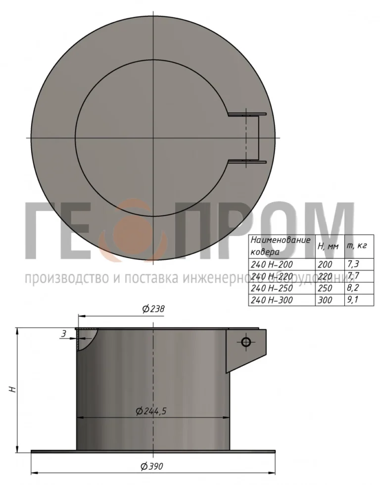 Ковер газовый стальной средний D240 — изображение 2