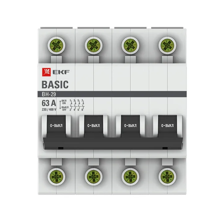 Выключатель нагрузки 4P 63А ВН-29 EKF Basic — изображение 3