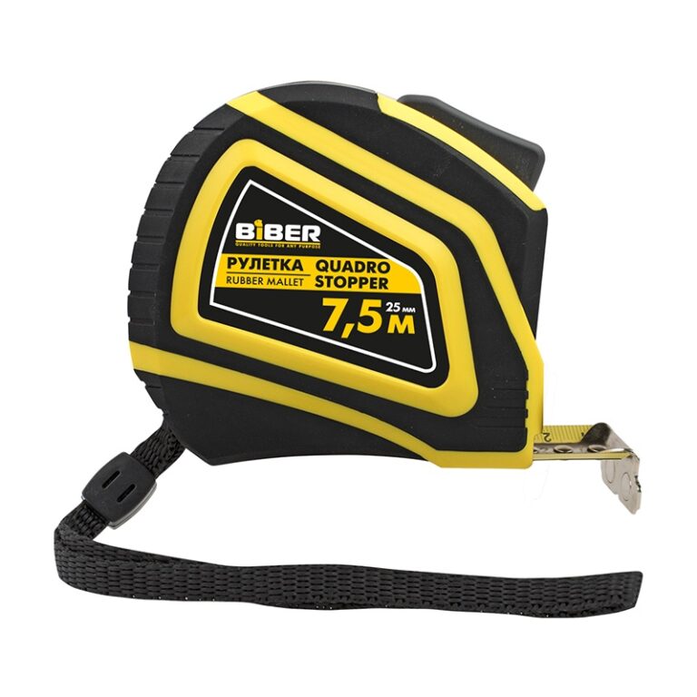 Рулетка Biber 40137 Quadro Stopper Профи, автофиксация 7,5 м/25 мм — изображение 2