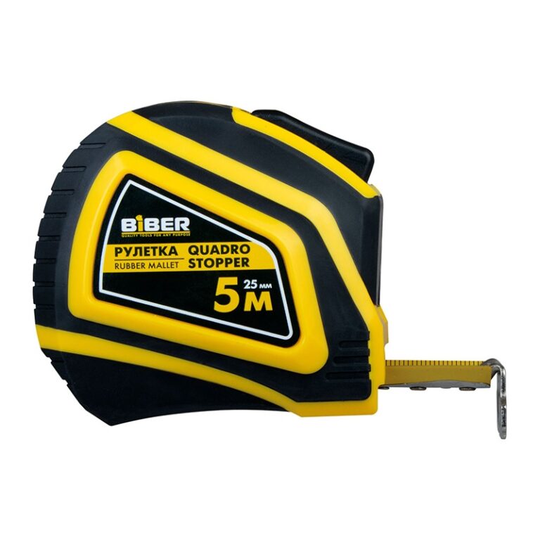 Рулетка Biber 40136 Quadro Stopper Профи, автофиксация 5 м/25 мм — изображение 2