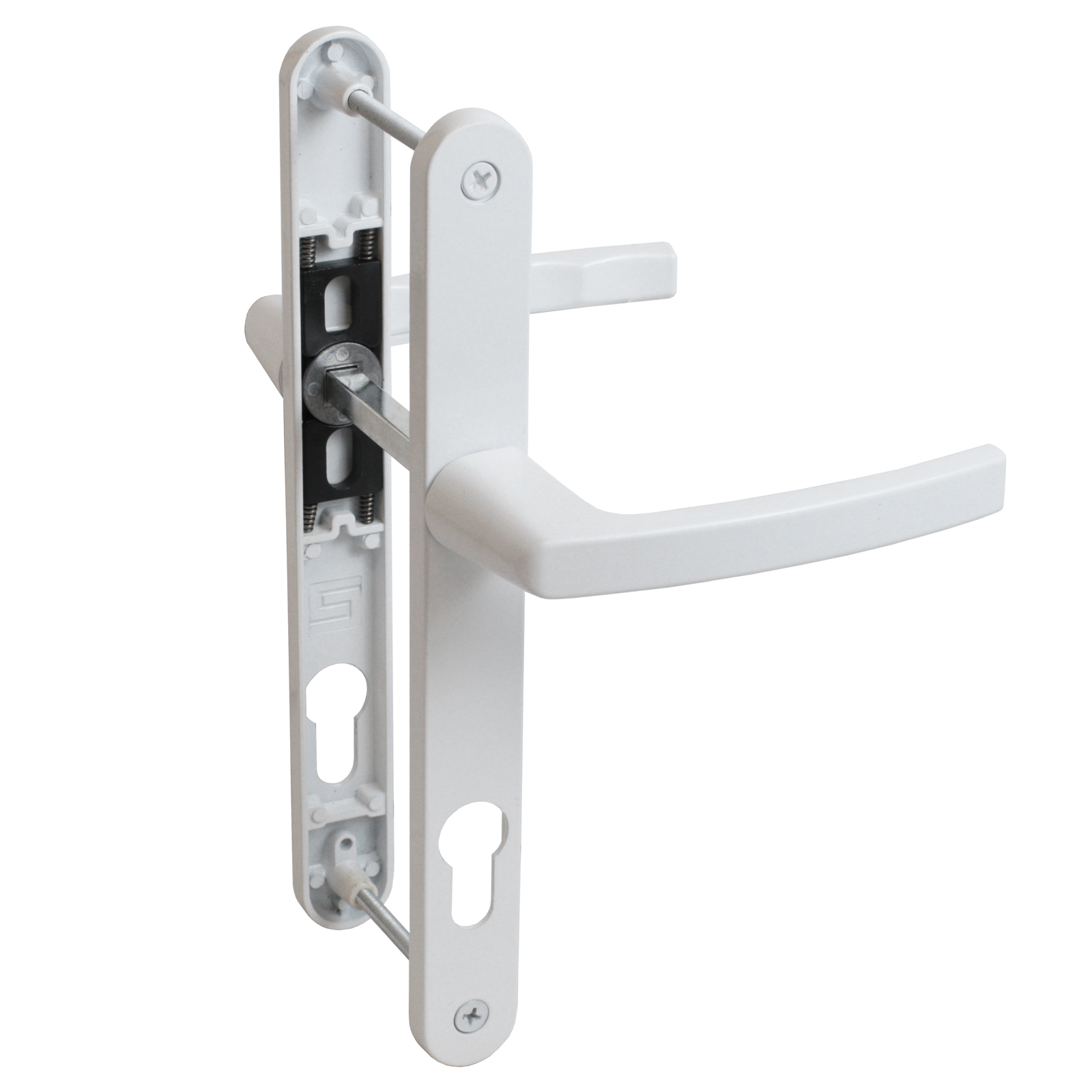 БУЛАТ РФ 85.25.02.9016 УРАЛ белый с пружин. м/о 85 "под пальчики" для узкопроф. Комплект ручек (30)