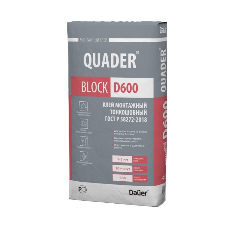 Клей монтажный тонкошовный Dauer Quader Block D600, 40 кг — изображение 2