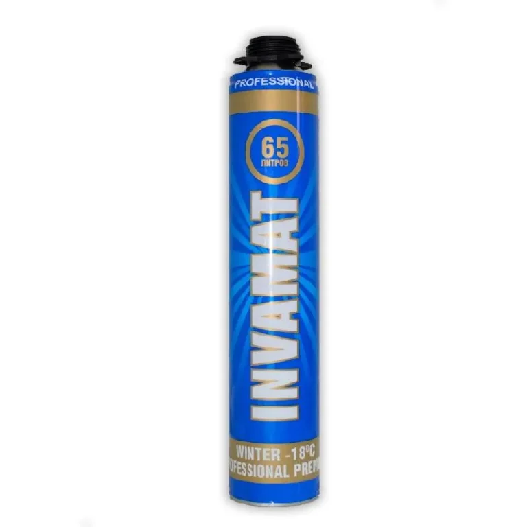 Пена монтажная "INVAMAT 65 PRO Winter" 900 мл, профессиональная зимняя -18°С (12шт/кор)