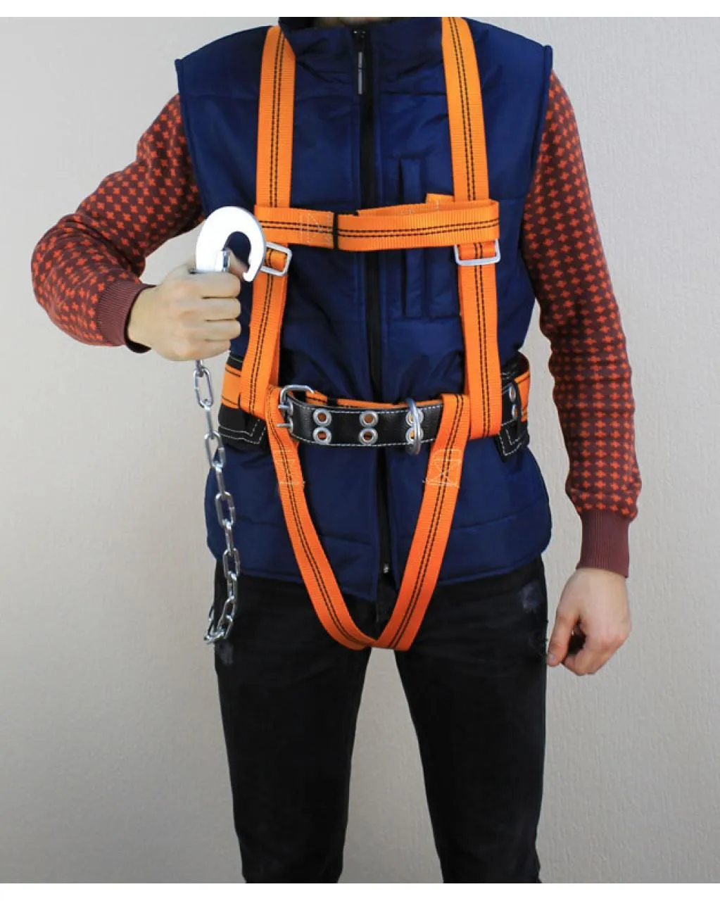 Пояс предохранительный УСП II аГЖ (ПП 2 аГЖ) с ножными и плечевыми лямками, цепью и амортизатором — изображение 5