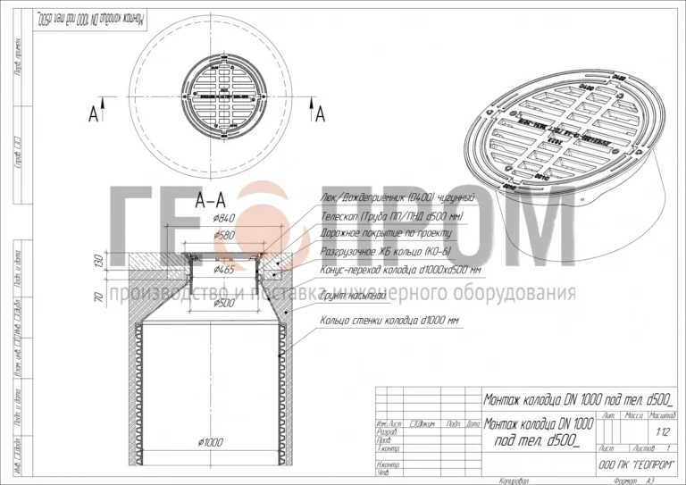 Люк под телескопический адаптер DN 500 — изображение 4