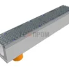Лоток водоотводный бетонный Super DN100 h=165 с решеткой чугунной ВЧ (комплект) кл. Е600 с вертикальным водосливом