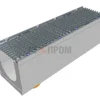 Лоток водоотводный бетонный Super DN200 h=280 с решеткой чугунной ВЧ (комплект) кл. D400 с вертикальным водосливом