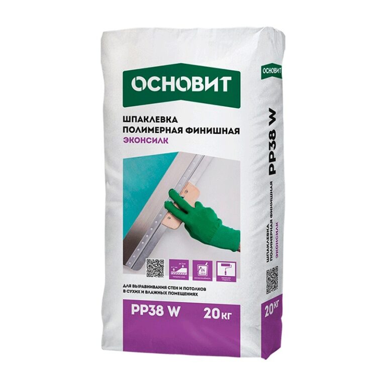 Шпаклевка финишная полимерная Основит Эконсилк PP38 W белая, 20 кг — изображение 2