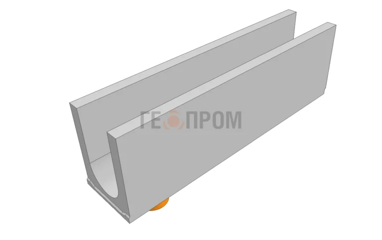 Лоток водоотводный бетонный Standart DN150 h=255 с вертикальным водосливом