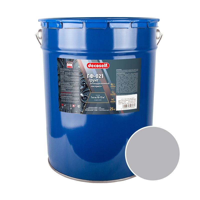 Грунт ГФ-021 Pufas Экспресс Decoself светло-серая (25 кг) — изображение 2