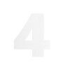 Цифра дверная Пермь "4" белая 60 мм