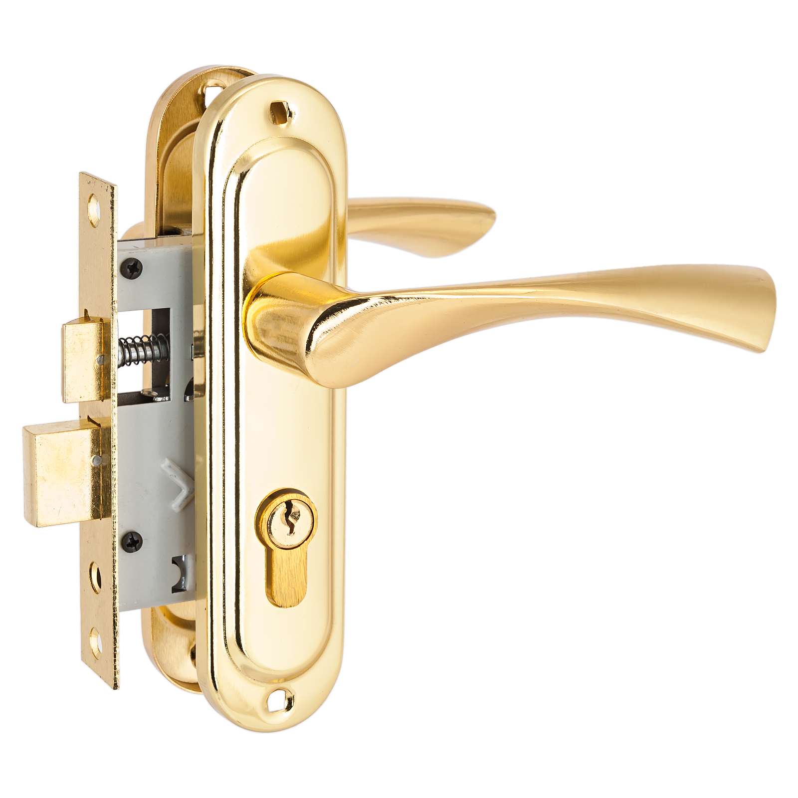 СТАНДАРТ 103/50 GP латунь Замок врезной с/руч (30)