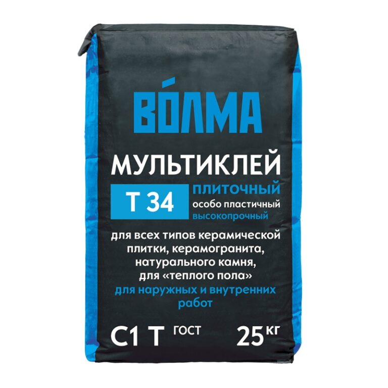 Клей для тяжелой плитки и натурального камня Волма Мультиклей Т34 (25 кг) — изображение 2