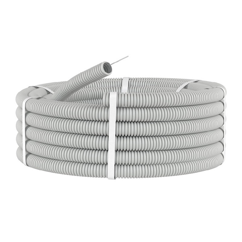 Труба гофрированная DKC ПВХ легкая с зондом, d=16 мм, серая (25п.м.) — изображение 2