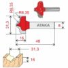 Фреза Атака пазовая фасонная D31.3/ф8/H16