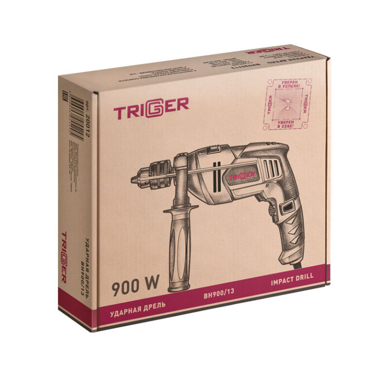 Дрель ударная сетевая Trigger 20012, 13 мм патрон ключевой 0,9кВт, 0-2800 об/мин — изображение 20