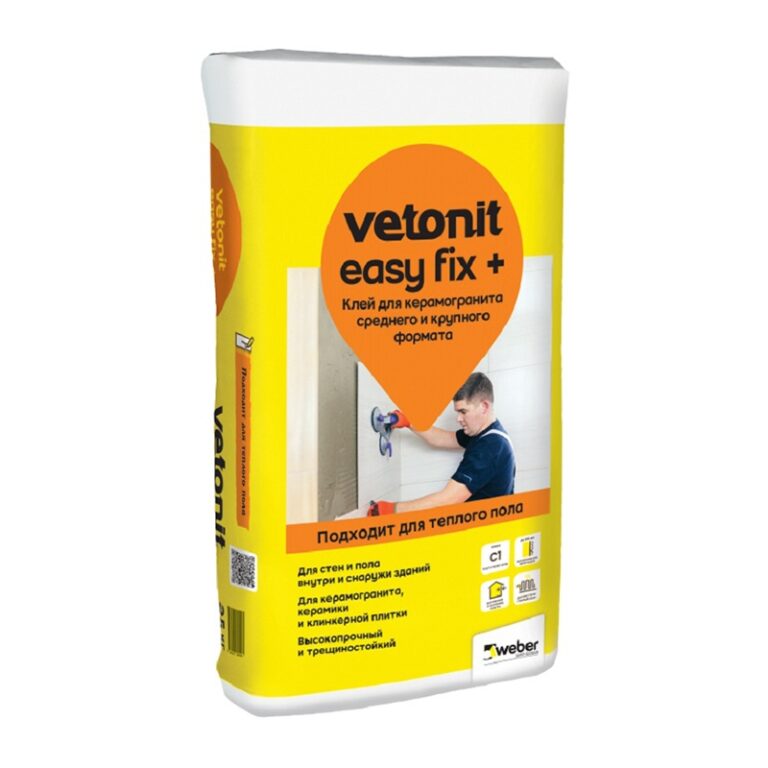 Клей для керамогранита среднего и крупного Vetonit Easy Fix+ (25 кг) — изображение 2