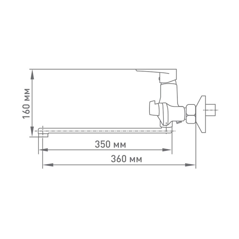 Смеситель для ванны Mix&Fix Flash 5107 с аксессуарами, L- излив 350мм — изображение 4