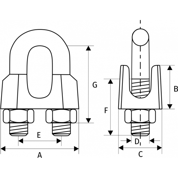 Зажим для троса DIN 741, D = 40 мм — изображение 2