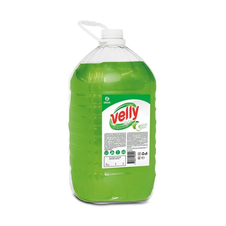 Средство для мытья посуды Grass Velly light, зеленое яблоко (5 л) — изображение 2