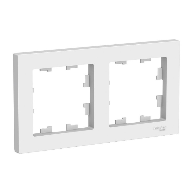 Рамка 2-х постовая Atlasdesign ATN000102, универсальная, белая — изображение 2