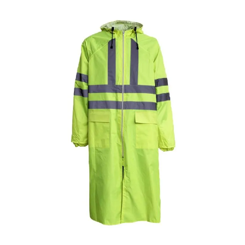 Плащ влагозащитный сигнальный нейлон с ПВХ лимонный с СОП, XXL