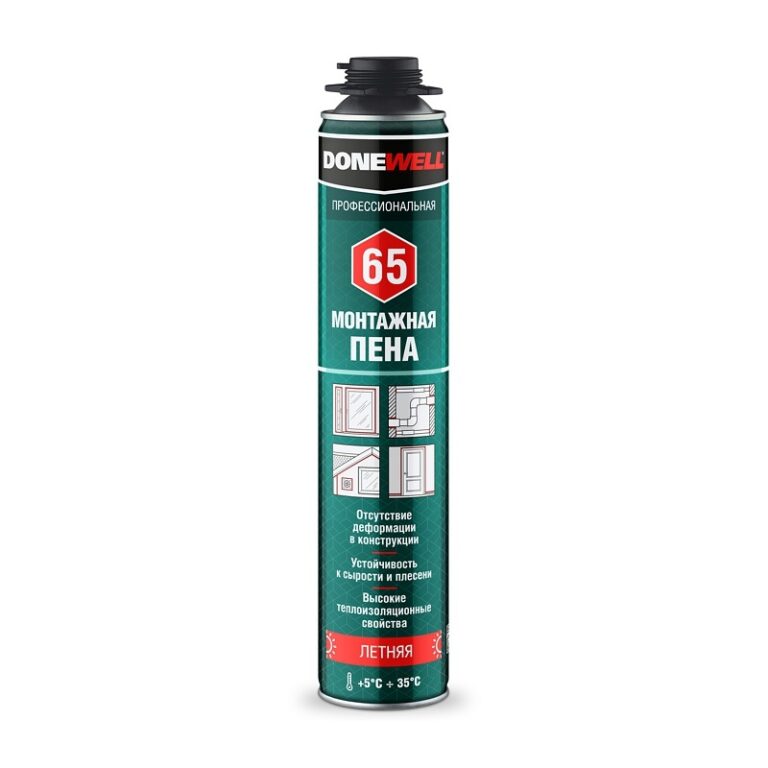Пена полиуретановая монтажная Donewell 65, летняя (1 л)