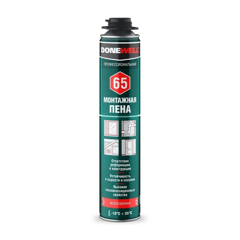 Пена полиуретановая монтажная Donewell 65, всесезонная (1 л)