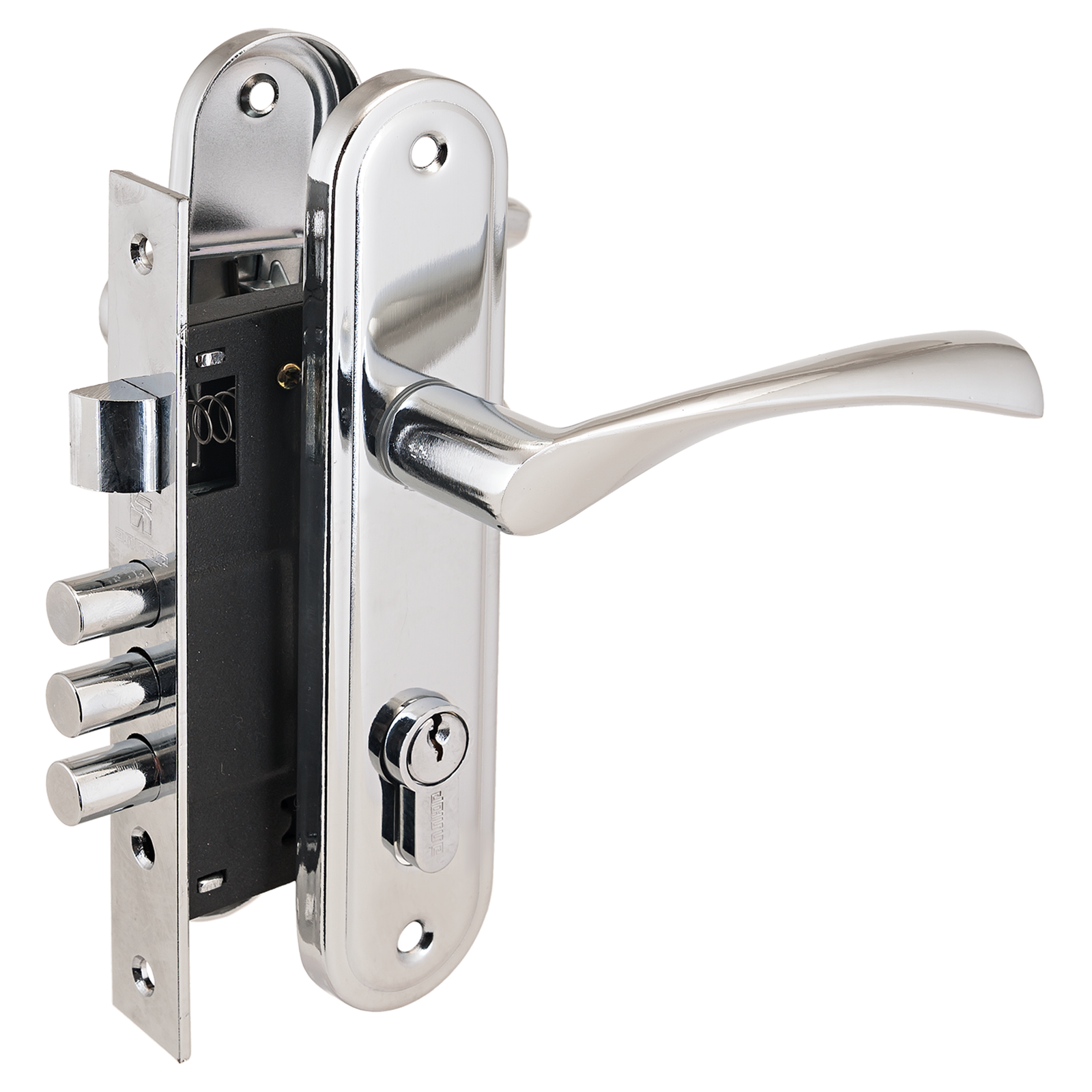 АЛЛЮР 103/3-61А(1203) CP хром мал.корпус Замок врезной с/руч (12)