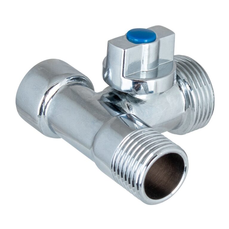 Кран шаровый трехпроходной Klip 5005, 1/2"х3/4"х1/2" Н/Н/В, бабочка — изображение 2