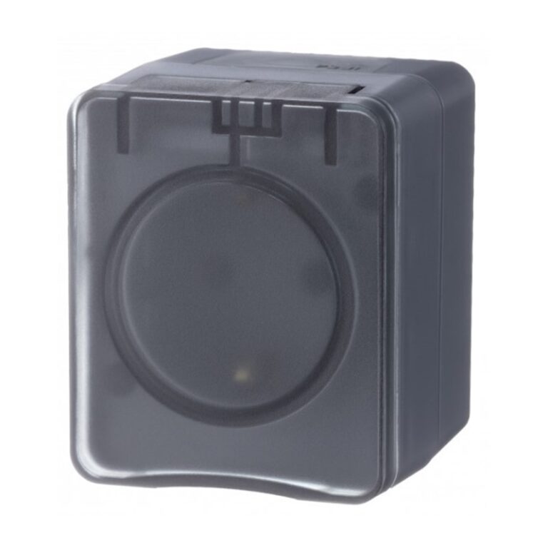 Розетка о/у Atlasdesign Profi ATN544045, 1 гнездо, с/з, з/ш и крышкой, IP54, антрацит