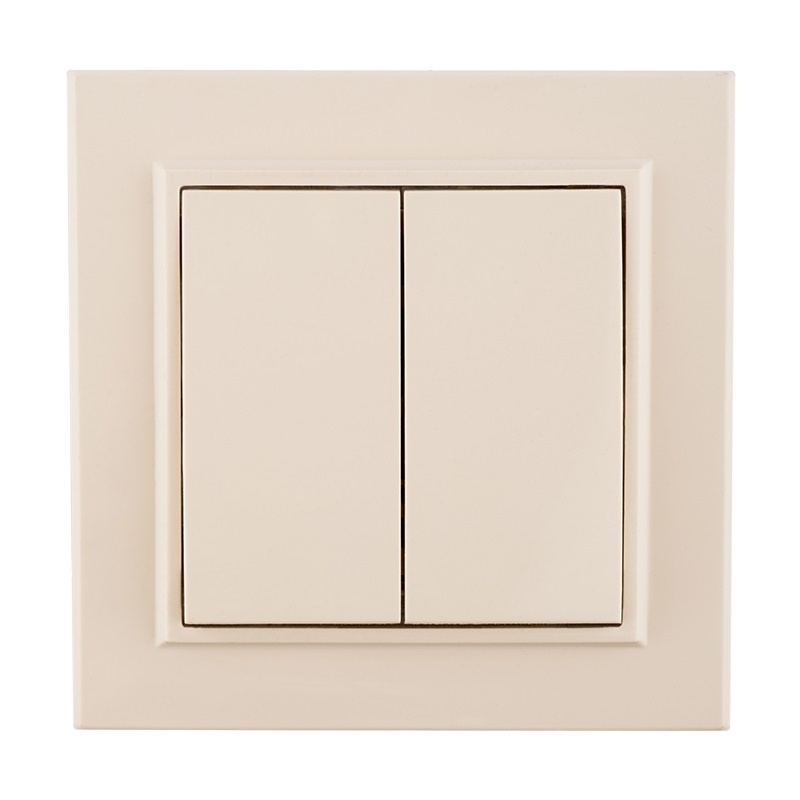 Выключатель с/у Минск ERV10-023-20, 2 клавиши, б/инд, бежевый