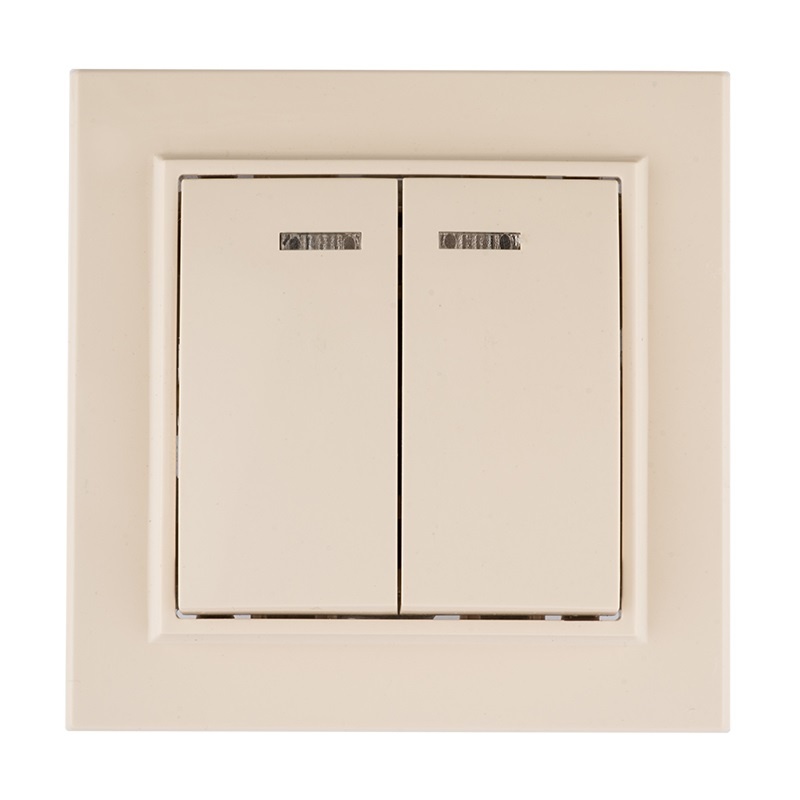 Выключатель с/у Минск ERV10-123-20, 2 клавиши, с/инд, бежевый