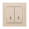 Переключатель с/у Минск ERV10-026-20, 2 клавиши, б/инд, бежевый