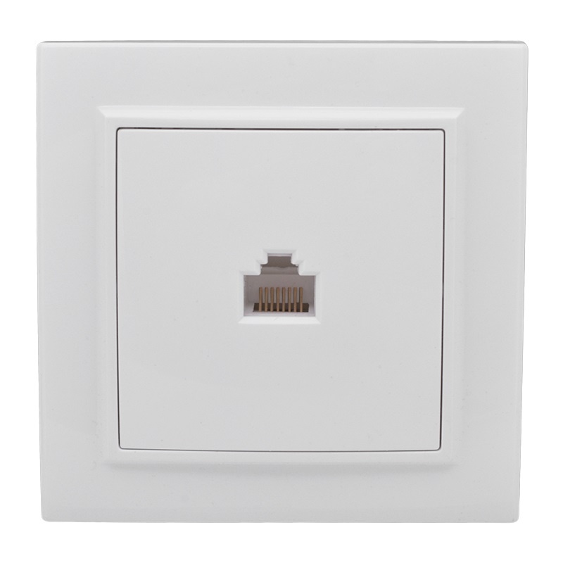 Розетка компьютерная RJ-45 с/у Минск ERK01-035-10, 1 гнездо, белая