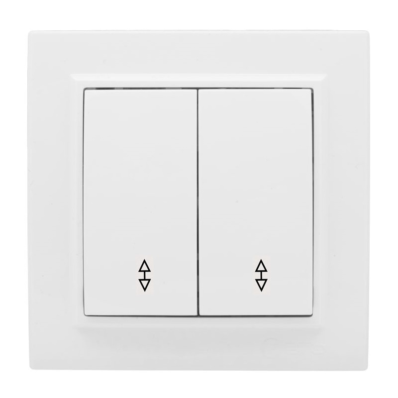 Переключатель с/у Минск ERV10-027-10, 2 клавиши, б/инд, белый