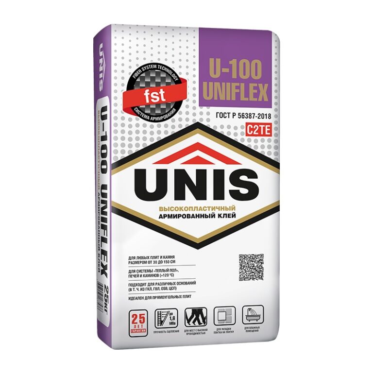 Клей для плитки Unis Uniflex U-100 высокопластичный (25кг)